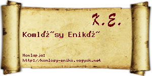 Komlósy Enikő névjegykártya
